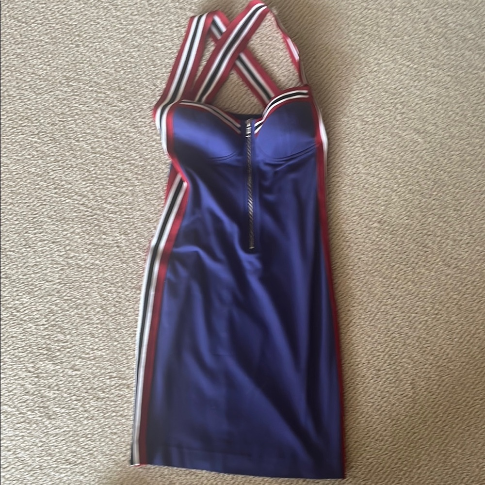 Love Mochino -Stylish Blue Halter Dress